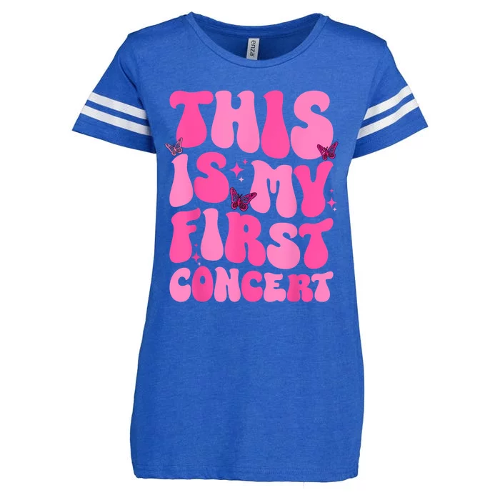 This Is My First Concert Music Event Retro Groovy Girl Enza Ladies Jersey Football T-Shirt