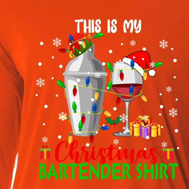 This Is My Xmas Bartender Cool Gift Santa Bartender Tools Gift Cooling Performance Long Sleeve Crew