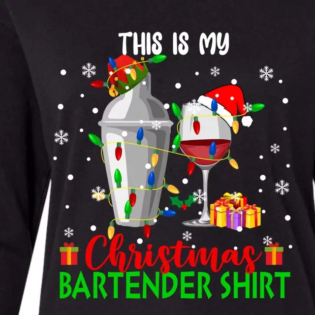 This Is My Xmas Bartender Cool Gift Santa Bartender Tools Gift Womens Cotton Relaxed Long Sleeve T-Shirt