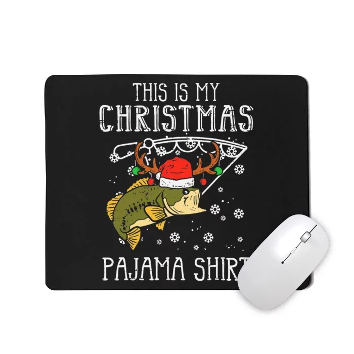 This Is My Christmas Pajama Fishing Xmas PJs Dad Mousepad