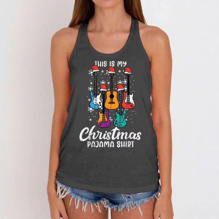 This Is My Christmas Shirt Guitar Xmas Music  Wo Kid Women's Knotted Racerback Tank