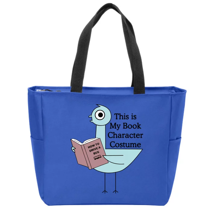 This Is My Book Character Costume Funny Pigeon Reading Zip Tote Bag