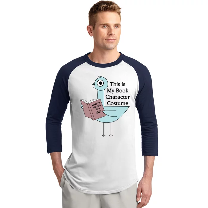 This Is My Book Character Costume Funny Pigeon Reading Baseball Sleeve Shirt