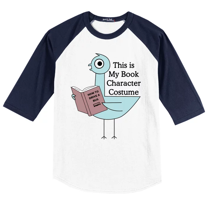 This Is My Book Character Costume Funny Pigeon Reading Baseball Sleeve Shirt