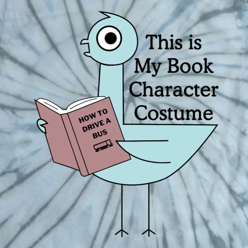 This Is My Book Character Costume Funny Pigeon Reading Tie-Dye T-Shirt