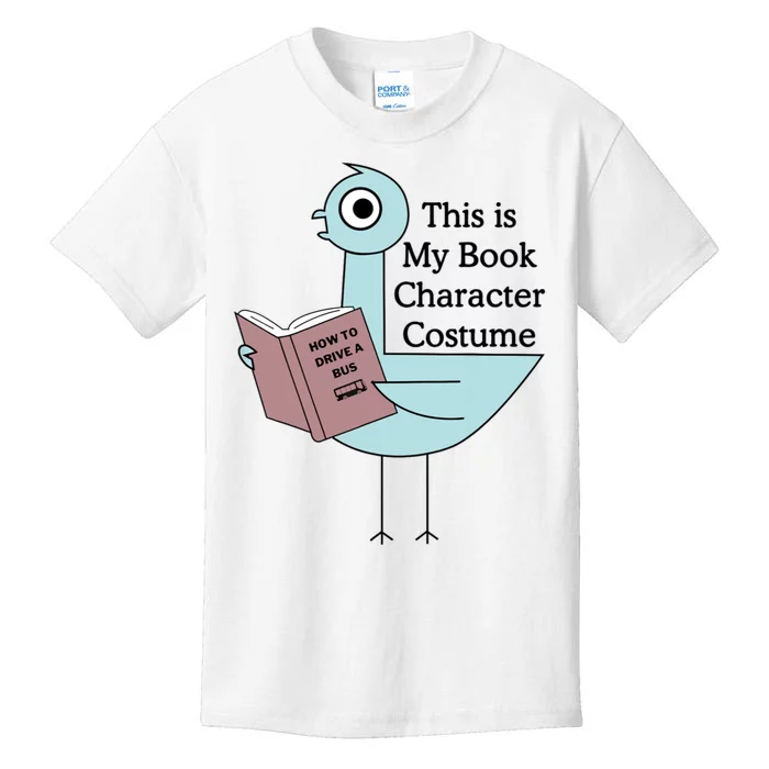 This Is My Book Character Costume Funny Pigeon Reading Kids T-Shirt