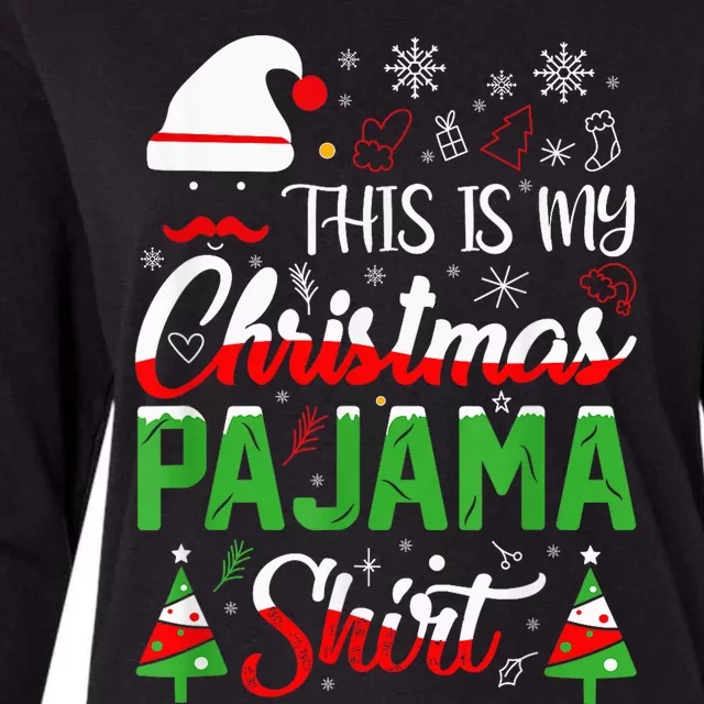 This Is My Christmas Pajama Shirt Xmas Family Womens Cotton Relaxed Long Sleeve T-Shirt