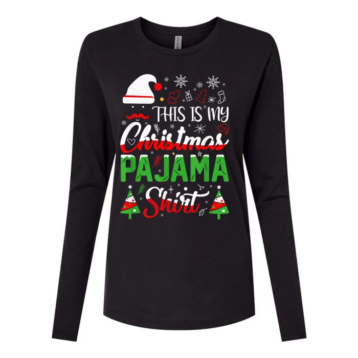 This Is My Christmas Pajama Shirt Xmas Family Womens Cotton Relaxed Long Sleeve T-Shirt