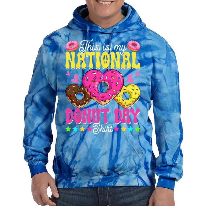 This Is My National Donut Day Funny Son Daughter Tie Dye Hoodie