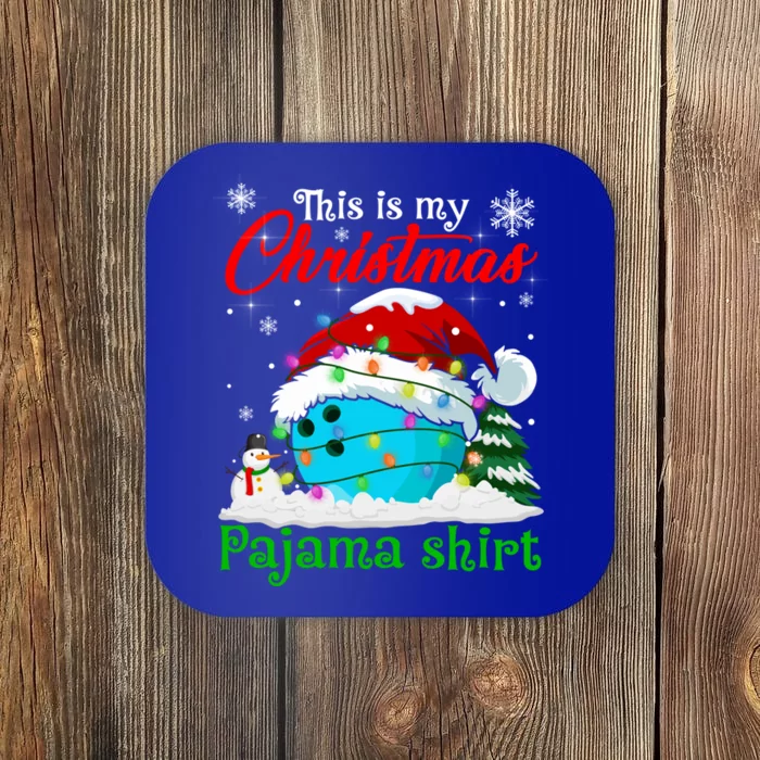 This Is My Christmas Pajama Xmas Lights Bowling Ball Lover Gift Coaster