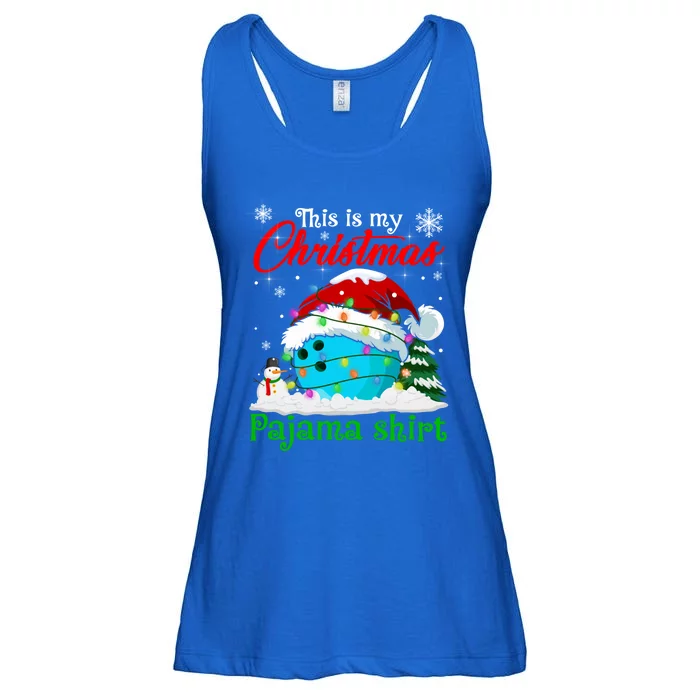 This Is My Christmas Pajama Xmas Lights Bowling Ball Lover Gift Ladies Essential Flowy Tank