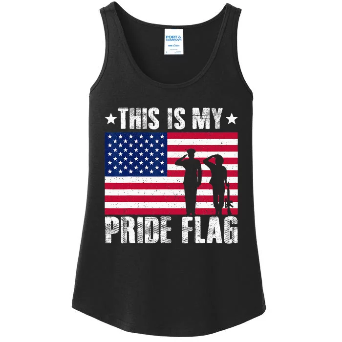 This Is My Pride Flag USA American 4th Of July Patriotic Ladies Essential Tank