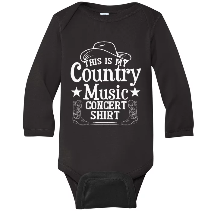 This Is My Country Music Concert Baby Long Sleeve Bodysuit