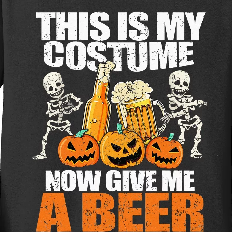 This Is My Costume Skeleton Jack O Lantern Halloween Kids Long Sleeve Shirt