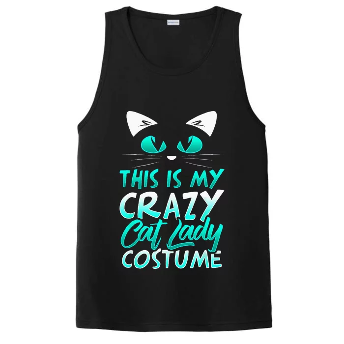 This Is My Crazy Cat Lady Costume Halloween Funny Cat Performance Tank