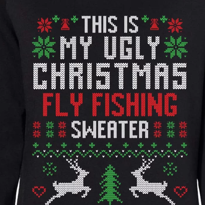 This Is My Ugly Christmas Fly Fishing Sweater Fisher Funny Gift Womens California Wash Sweatshirt