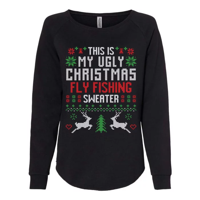 This Is My Ugly Christmas Fly Fishing Sweater Fisher Funny Gift Womens California Wash Sweatshirt