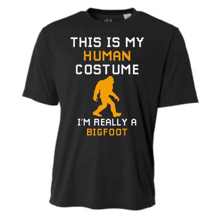 This Is My Human Costume Im Really A Bigfoot Halloween Love Cooling Performance Crew T-Shirt