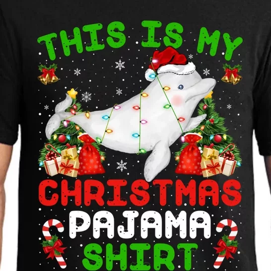 This Is My Christmas Pajama Gift Beluga Whale Christmas Cute Gift Pajama Set