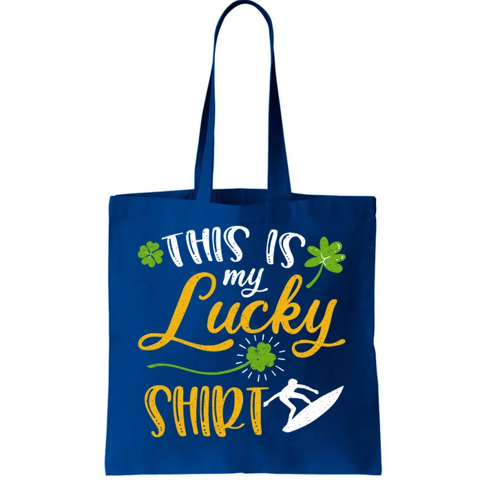 This Is My Lucky Surfing Shamrock Gift St Patricks Day Gift Tote Bag