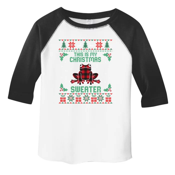 This Is My Christmas Sweater Frog Lover Funny Gift Ugly Xmas Gift Toddler Fine Jersey T-Shirt