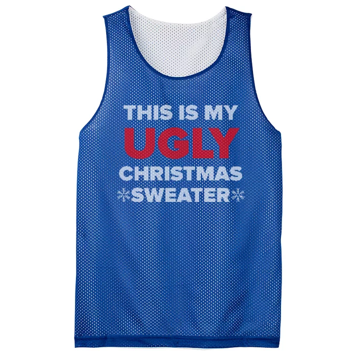 This Is My Ugly Christmas Sweater Funny Gift Mesh Reversible Basketball Jersey Tank