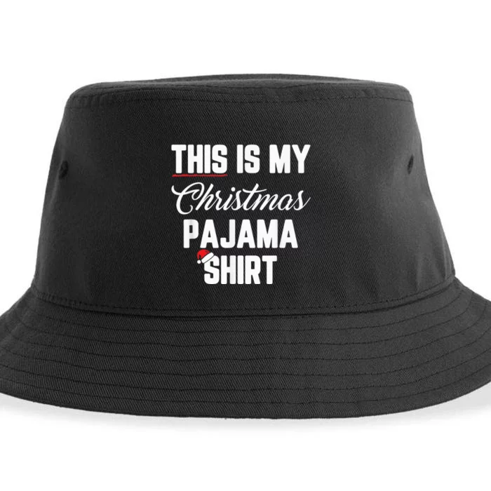 This Is My Christmas Pajama Shirt Funny Christmas Sustainable Bucket Hat