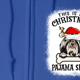 This Is My Christmas Shih Tzu Dog Pajama Merry Xmas Cute Gift Full Zip Hoodie