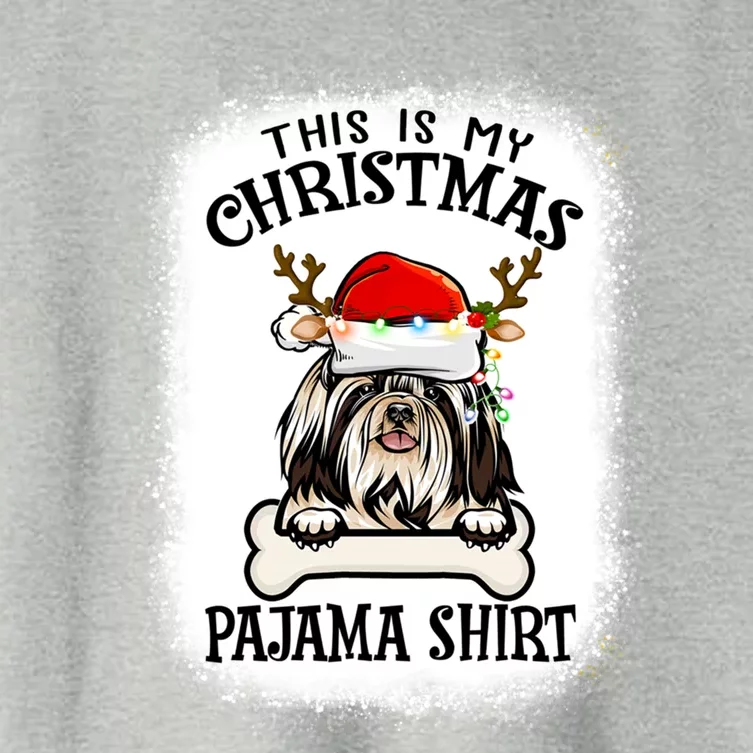 This Is My Christmas Shih Tzu Dog Pajama Merry Xmas Cute Gift Women's Crop Top Tee