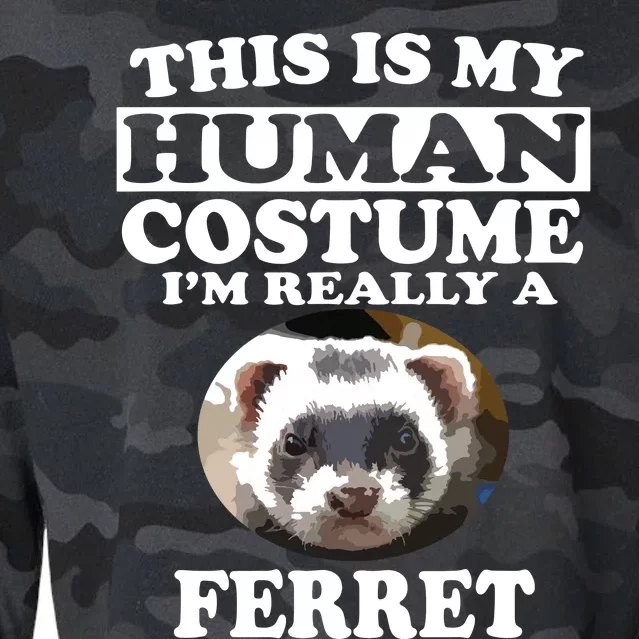 This Is My Human Costume Im Really A Ferret Pets Cropped Pullover Crew