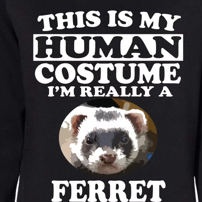 This Is My Human Costume Im Really A Ferret Pets Womens California Wash Sweatshirt