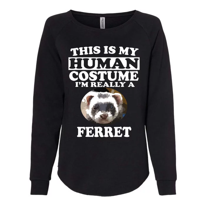 This Is My Human Costume Im Really A Ferret Pets Womens California Wash Sweatshirt