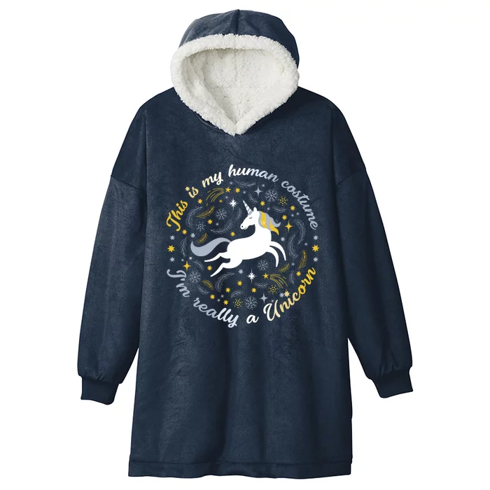 This Is My Human Costume IM Really A Unicorn Funny Hooded Wearable Blanket