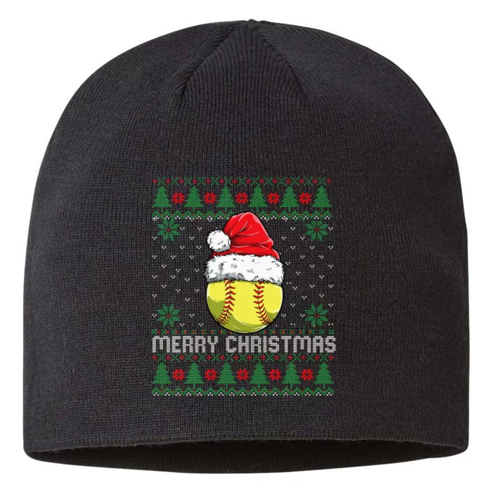 This Is My Christmas Pjamama Softball With Santa Hat Xmas 8 1/2in Sustainable Knit Beanie