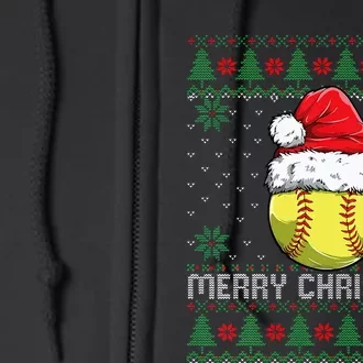 This Is My Christmas Pjamama Softball With Santa Hat Xmas Full Zip Hoodie