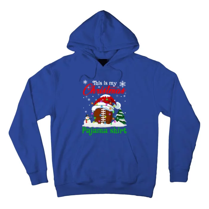 This Is My Christmas Pajama Xmas Lights Rugby Ball Lover Cool Gift Tall Hoodie