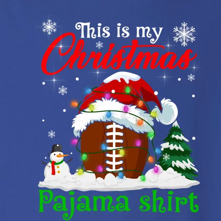 This Is My Christmas Pajama Xmas Lights Rugby Ball Lover Cool Gift Toddler Long Sleeve Shirt