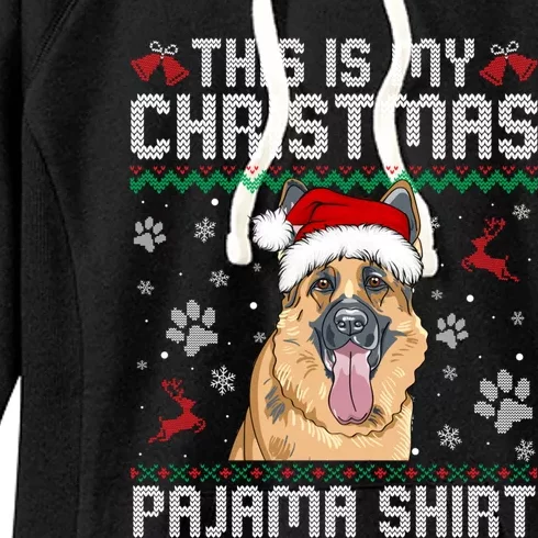 This Is My Christmas Ger Shepherd Dog Pajama Merry Xmas Meaningful Gift Women's Fleece Hoodie