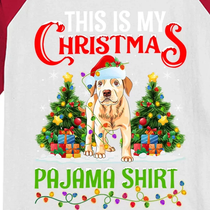 This Is My Christmas Pajamas Labrador Retriever Dog Xmas Cool Gift Kids Colorblock Raglan Jersey