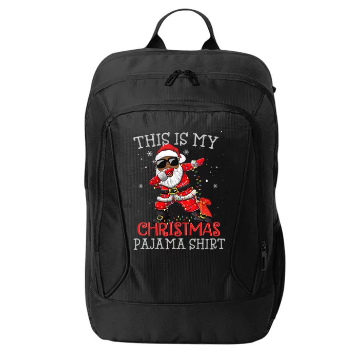 This Is My Christmas Pajama Dabbing African American Santa City Backpack