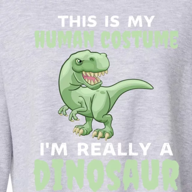 This Is My Hu Costume IM Really A Dinosaur Halloween Gift Cropped Pullover Crew