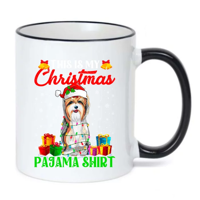 This Is My Christmas Pajama Yorkshire Terrier Dog Xmas Gift Black Color Changing Mug