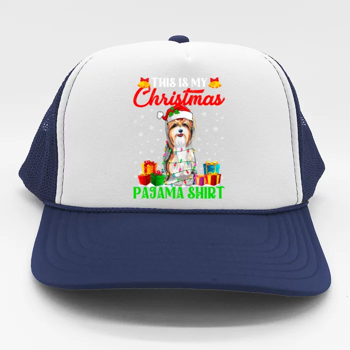 This Is My Christmas Pajama Yorkshire Terrier Dog Xmas Gift Trucker Hat