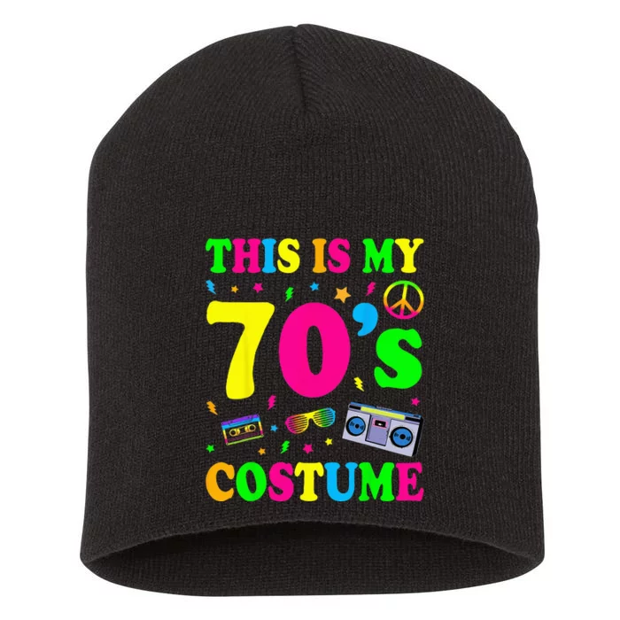 This Is My 70s Costume Funny Groovy Peace Halloween Short Acrylic Beanie