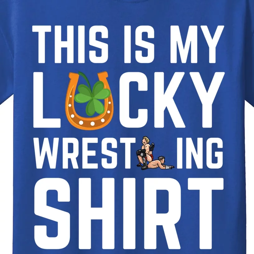 This Is My Lucky Wrestling Great Gift Sport Game St Patrick's Day Cool Gift Kids T-Shirt