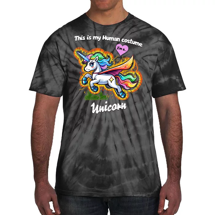 This Is My Human Costume – Magic Halloween Unicorn Tie-Dye T-Shirt