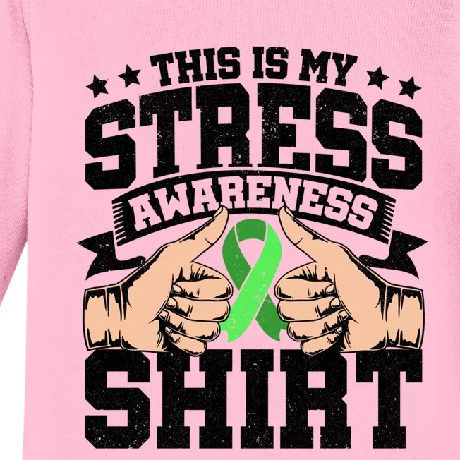 This Is My Stress Awareness Advocacy Stress Reliever Gift Baby Long Sleeve Bodysuit