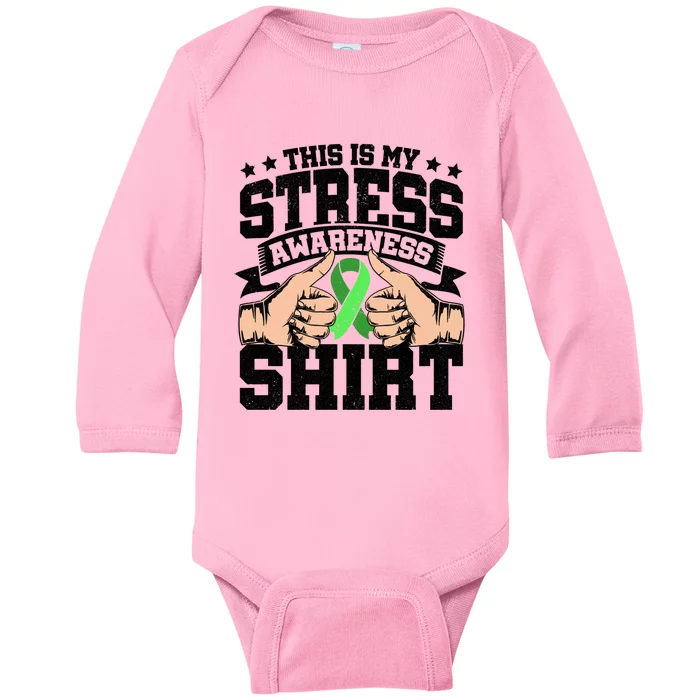 This Is My Stress Awareness Advocacy Stress Reliever Gift Baby Long Sleeve Bodysuit