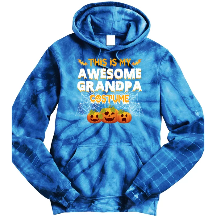 This Is My Awesome Grandpa Costume Halloween Gift Tie Dye Hoodie