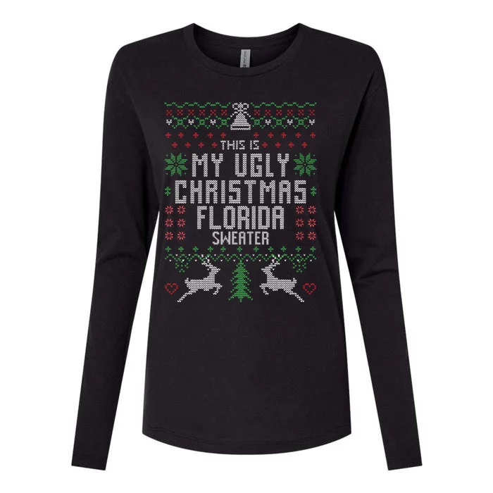 This is My Ugly Christmas Florida Sweater Funny Xmas Gifts Womens Cotton Relaxed Long Sleeve T-Shirt